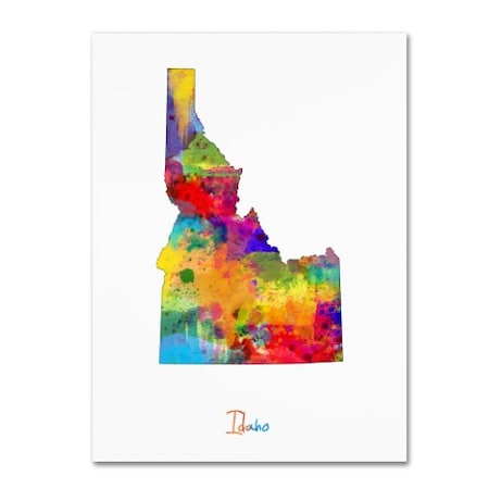 Trademark Fine Art Michael Tompsett 'Idaho Map' Canvas Art, 24x32 MT0717-C2432GG